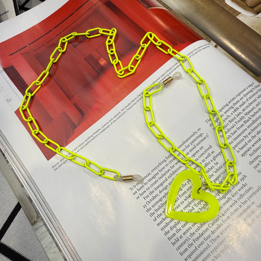 Glasses chain neon yellow metal