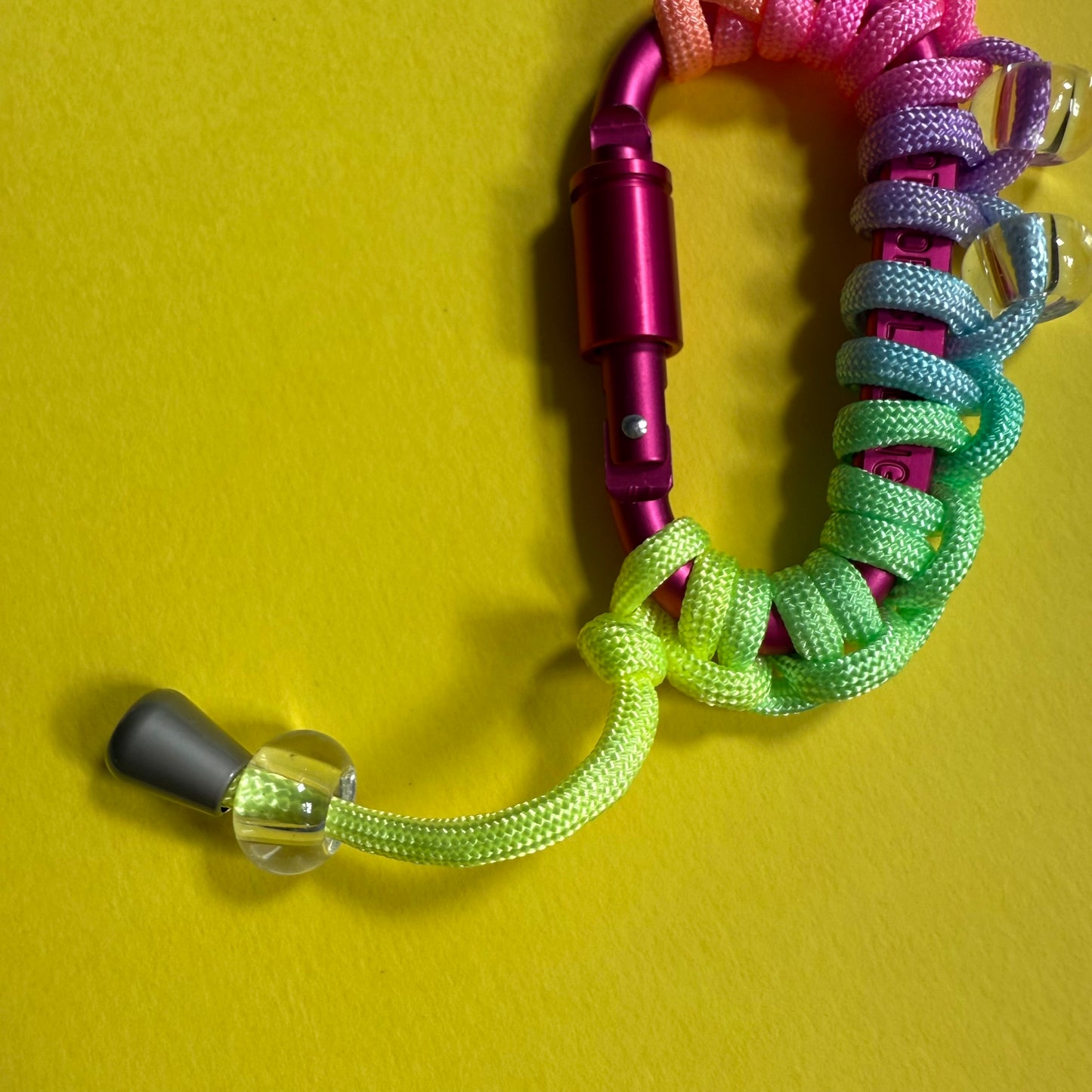 Paracord wrapped carabiner pastel ombre