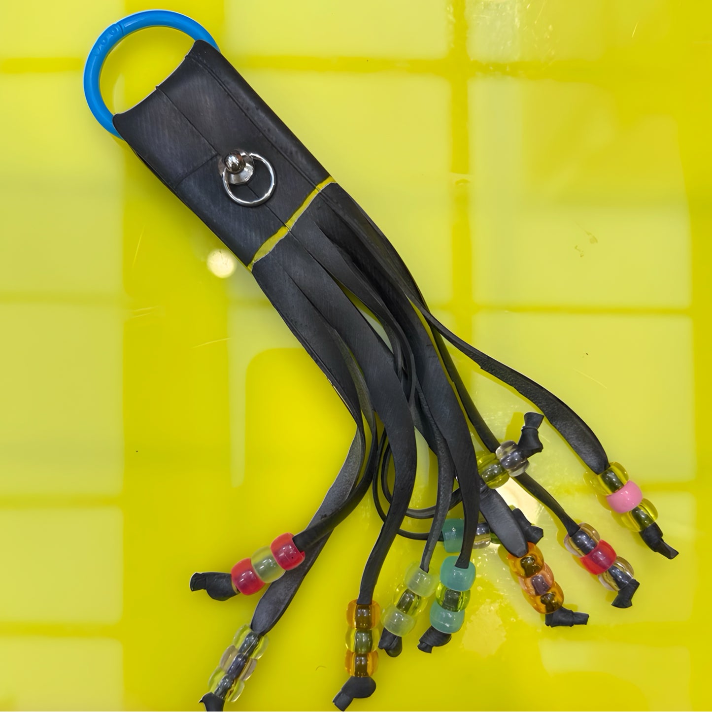 Upcycled inner tube keyrings