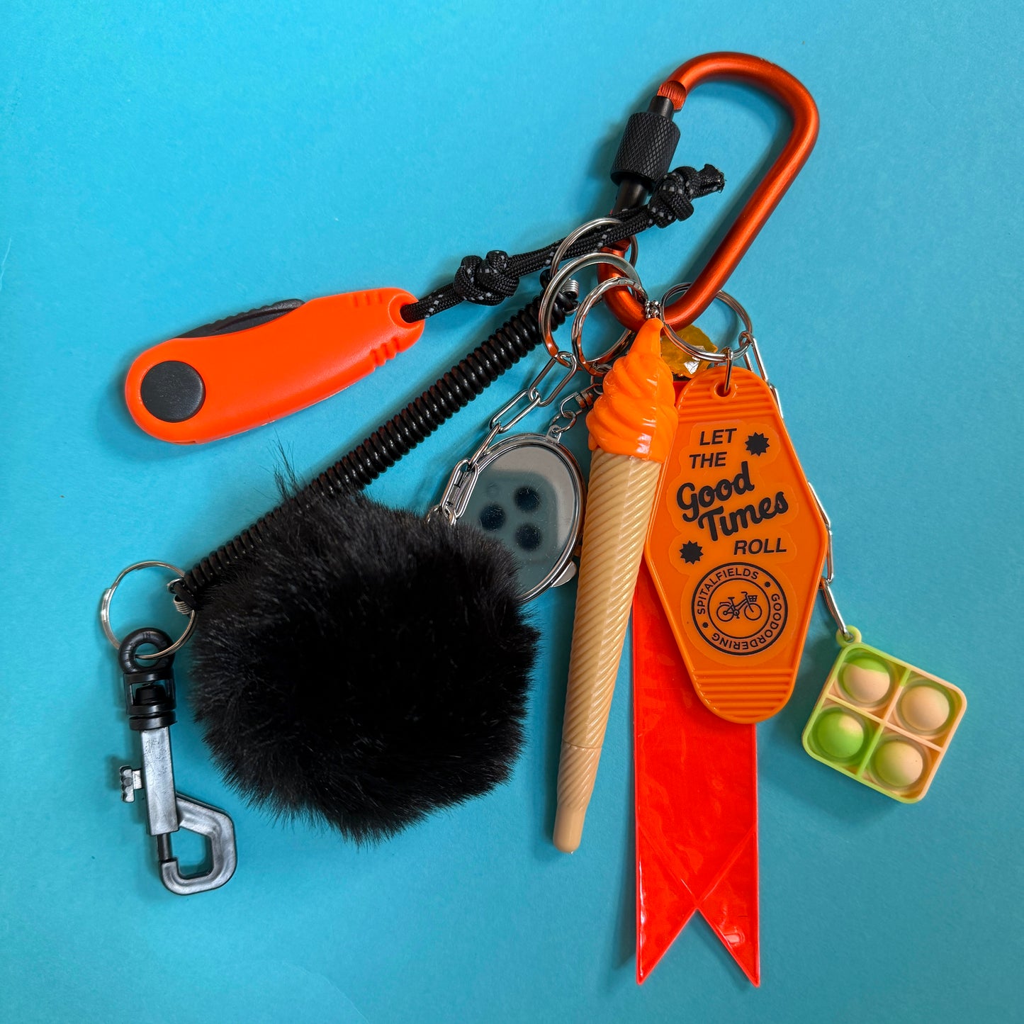 Bag charm and keyring orange ice cream