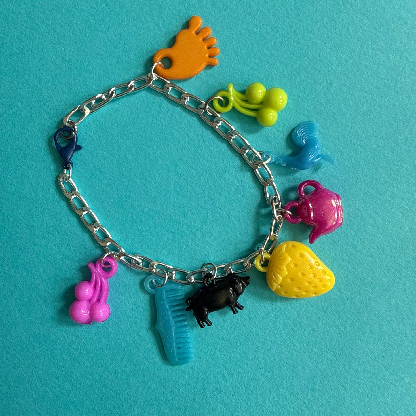 Vintage plastic charm bracelet