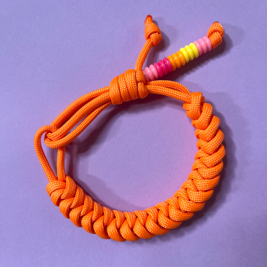 Para cord snake friendship bracelet orange