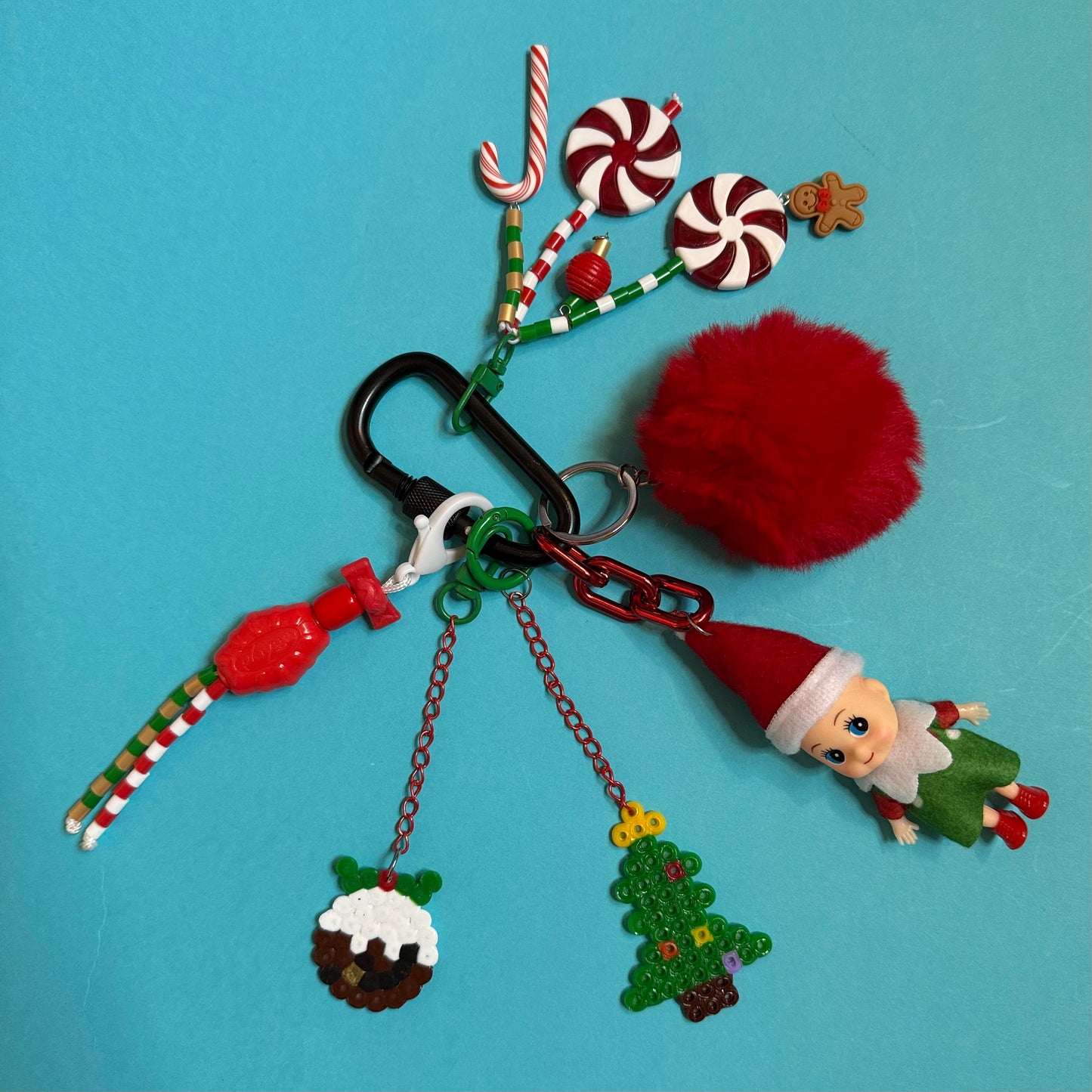 Bag charm and keyring christmas pixie