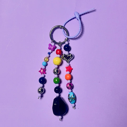 Bag charm and keyring wire beaded 1