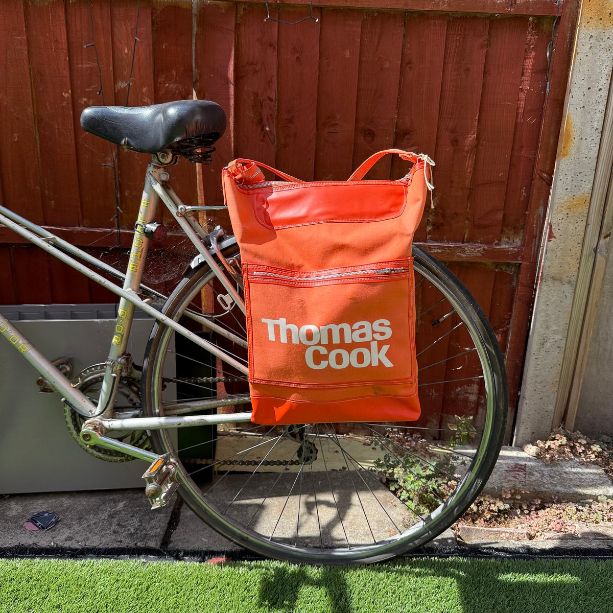 Upcycled Vintage Travel Bag Pannier – Orange