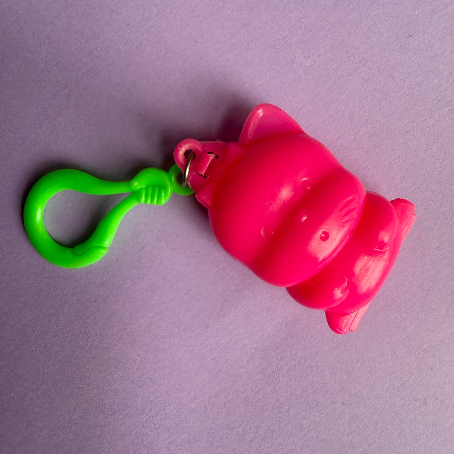 Neon 80s plastic cat charm