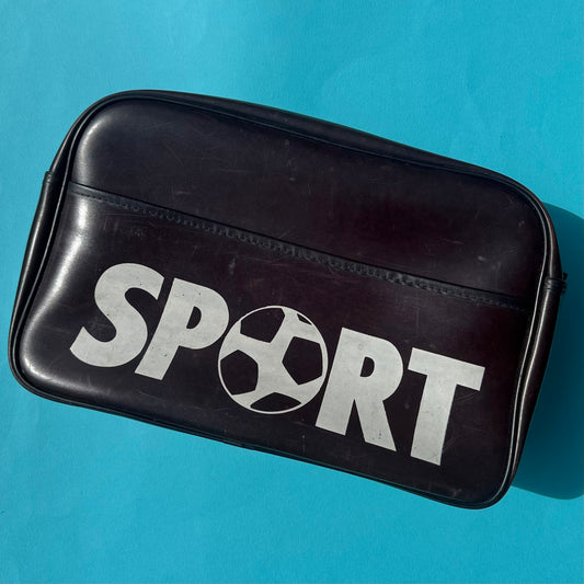 Upcycled vintage 80s sports bag pannier brown