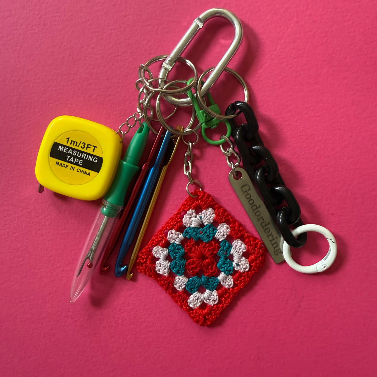Bag charm and keyring crochet lover
