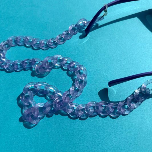 Glasses chain chunky translucent purple