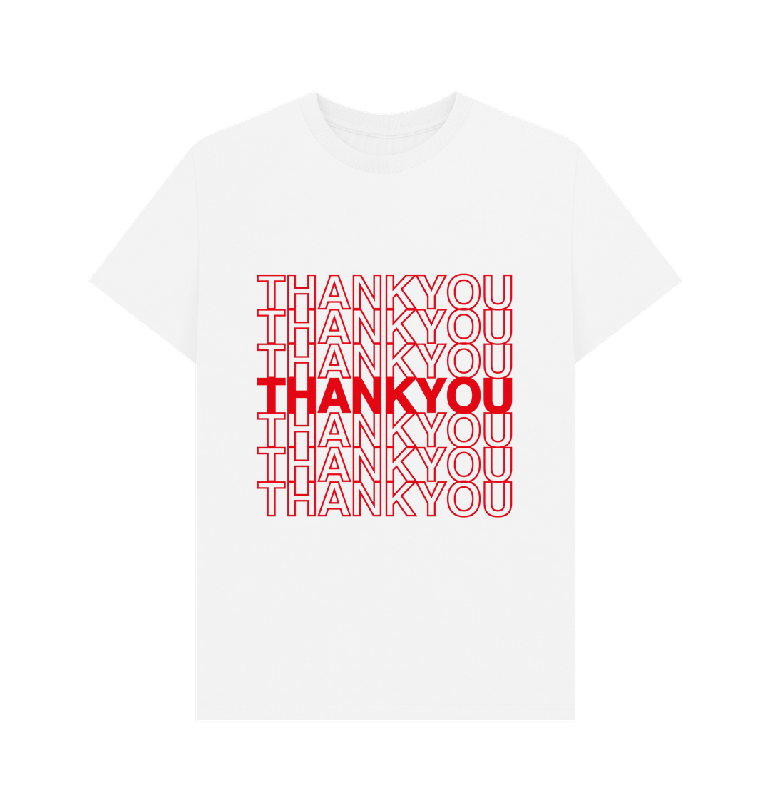 White Thank You Text t-shirt