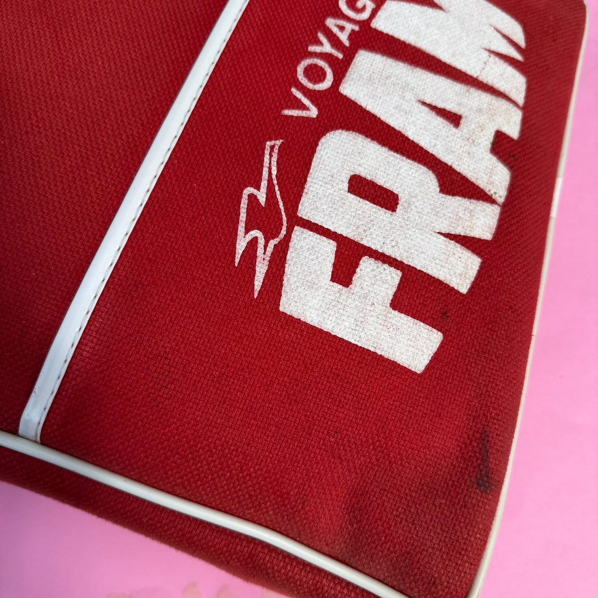 Red Vintage Canvas Tote Bike Pannier – Upcycled