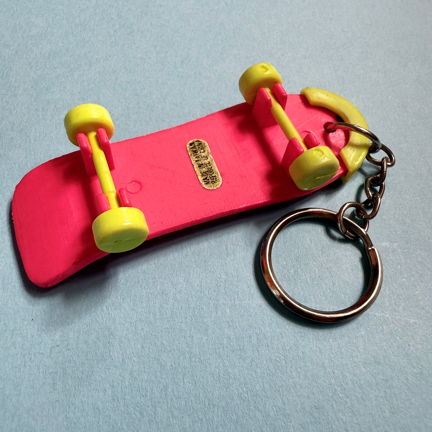 Neon 80s mini pink skateboard charm