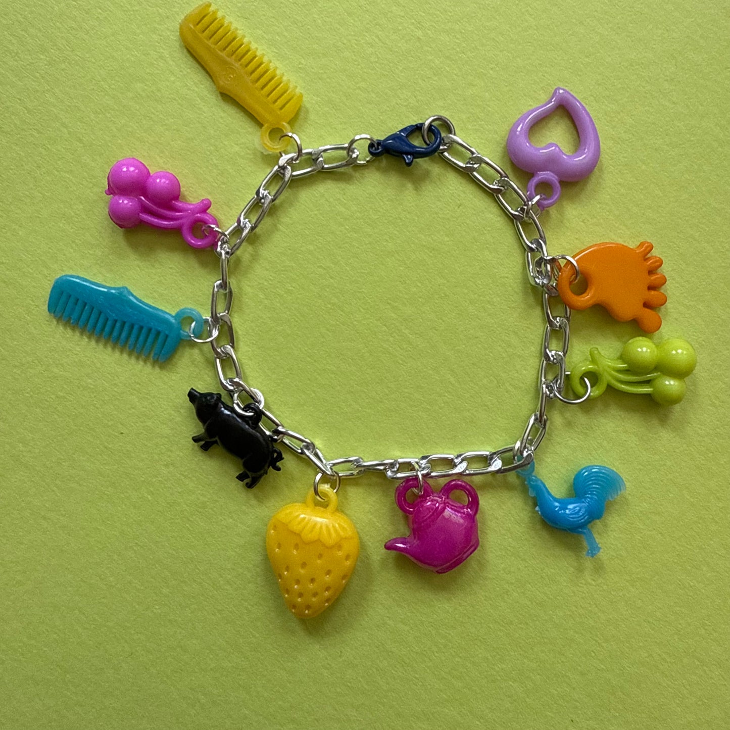 Vintage plastic charm bracelet