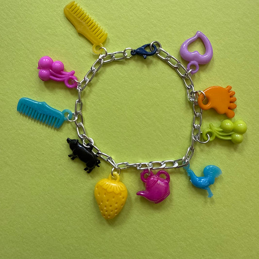 Vintage plastic charm bracelet