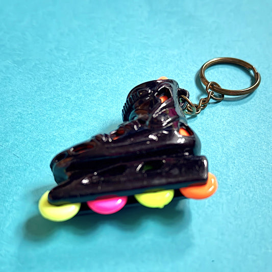 Neon 80s vintage rollerblades charm