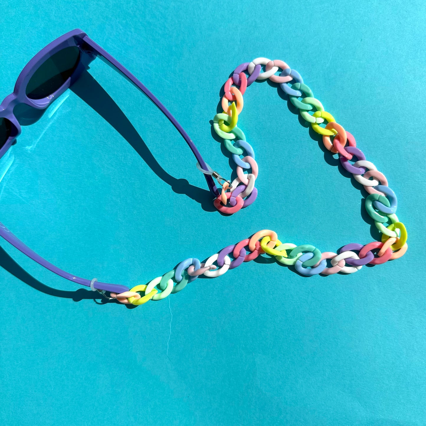 Glasses chain chunky pastel rainbow