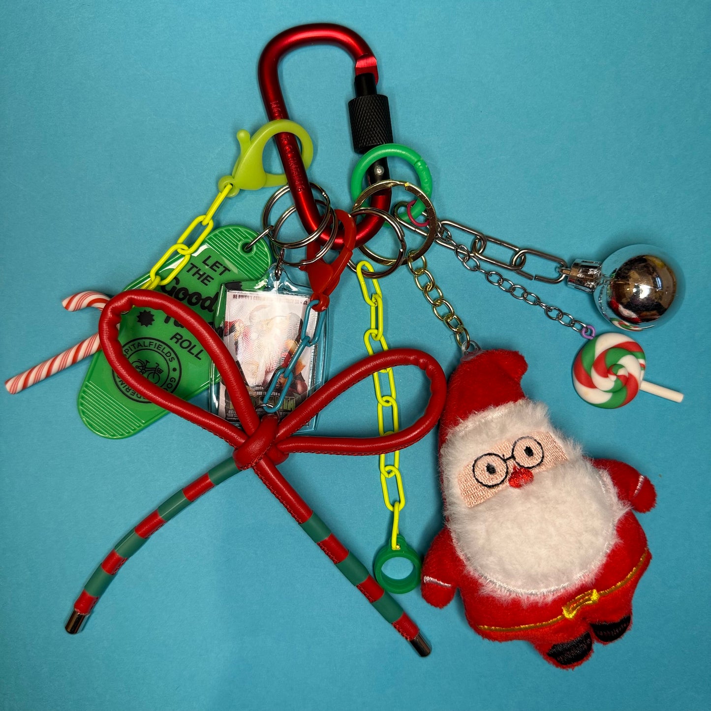 Bag charm and keyring christmas fat santa