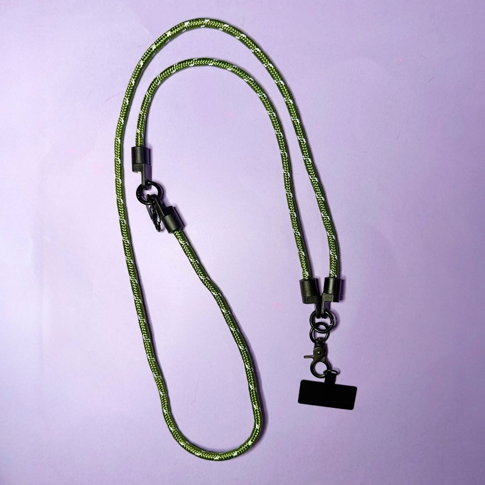 Paracord neck strap / wrist strap convertible lanyard army green