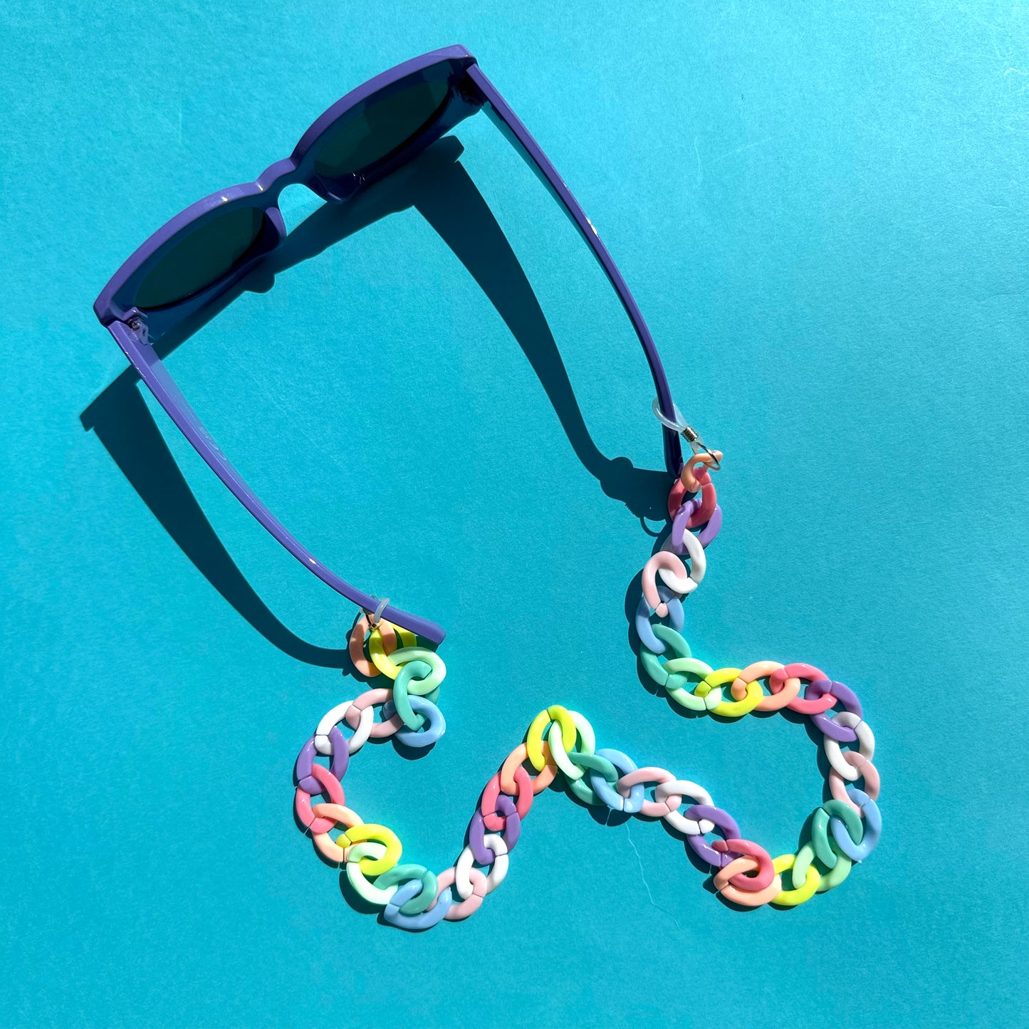 Glasses chain chunky pastel rainbow