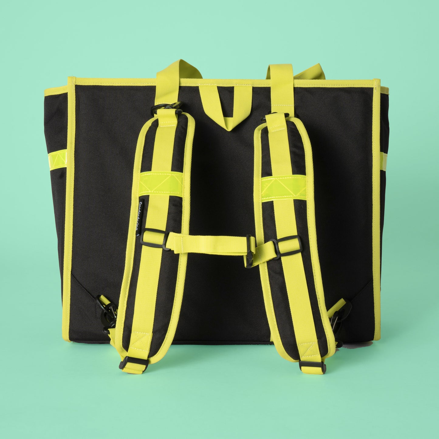 Neon tote backpack pannier with Kompakt rail hardware