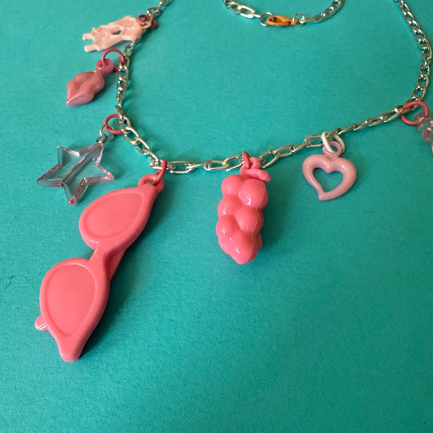 Vintage plastic charm necklace