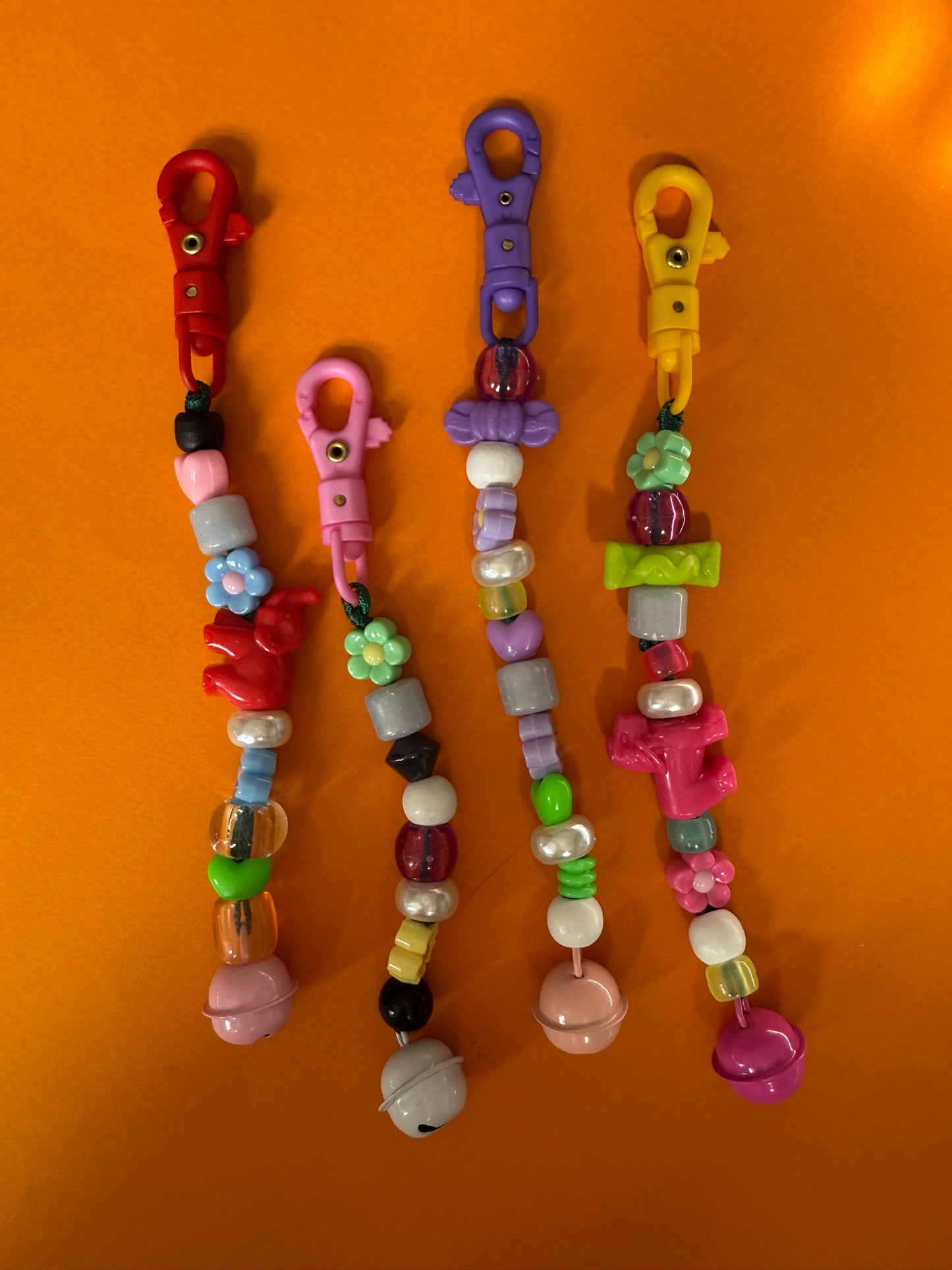 Bead bell keyring charm