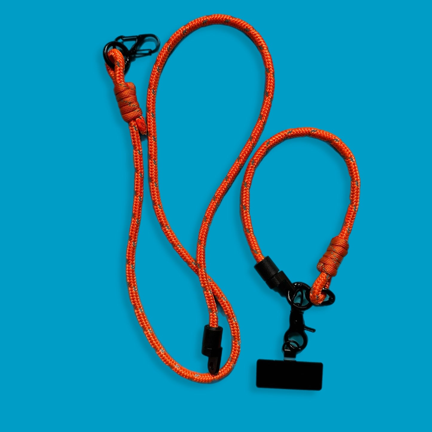 Paracord phone neck strap / wrist strap convertible lanyard orange