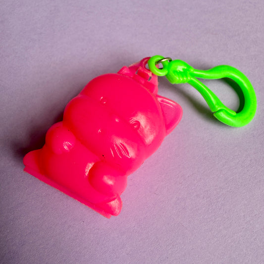 Neon 80s plastic cat charm