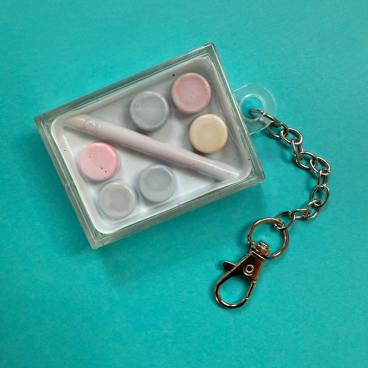 Mini water colour set charm keyring