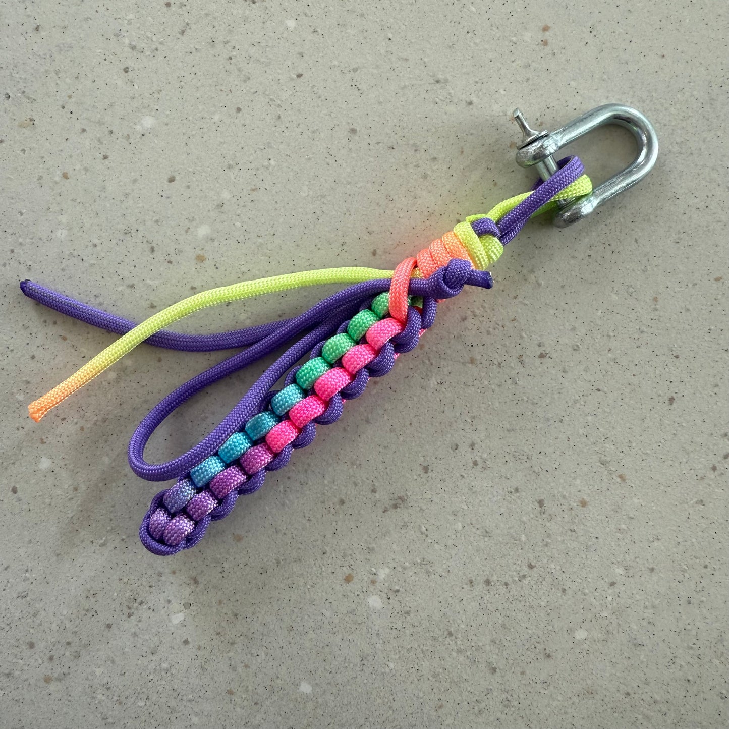 Purple & pastel rainbow box knot charm