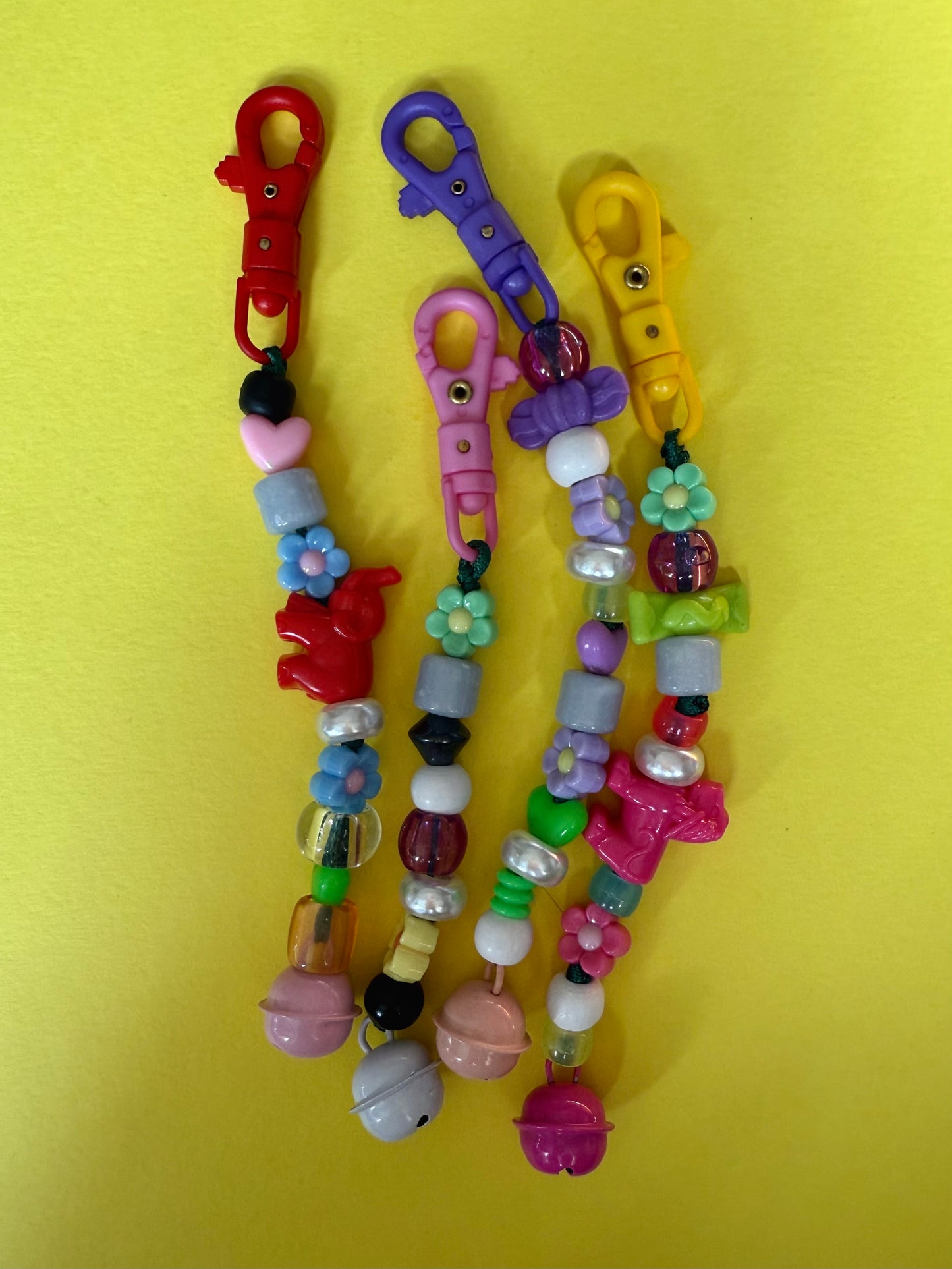 Bead bell keyring charm