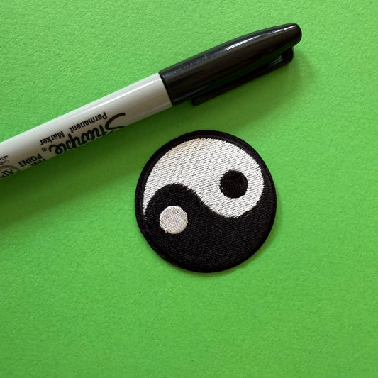 Yin Yang iron-on embroidered Patch