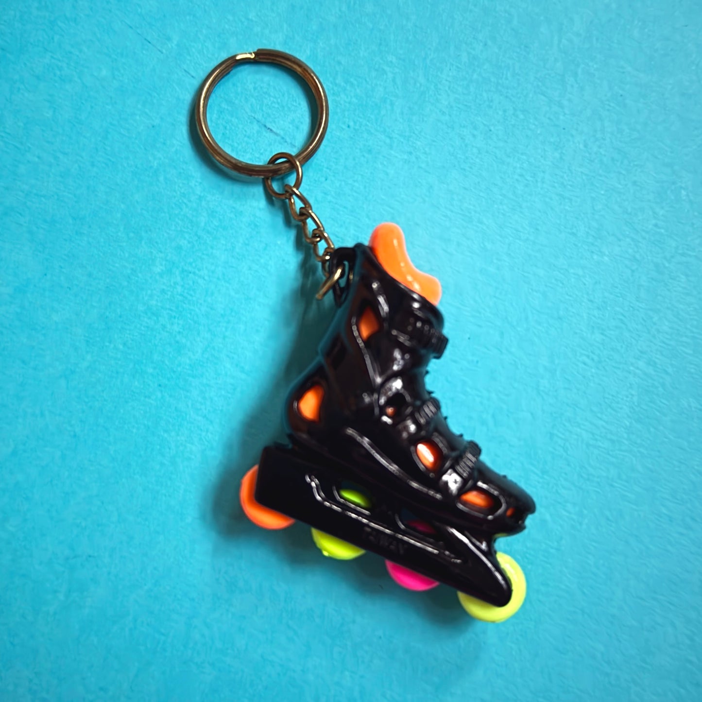 Neon 80s vintage rollerblades charm