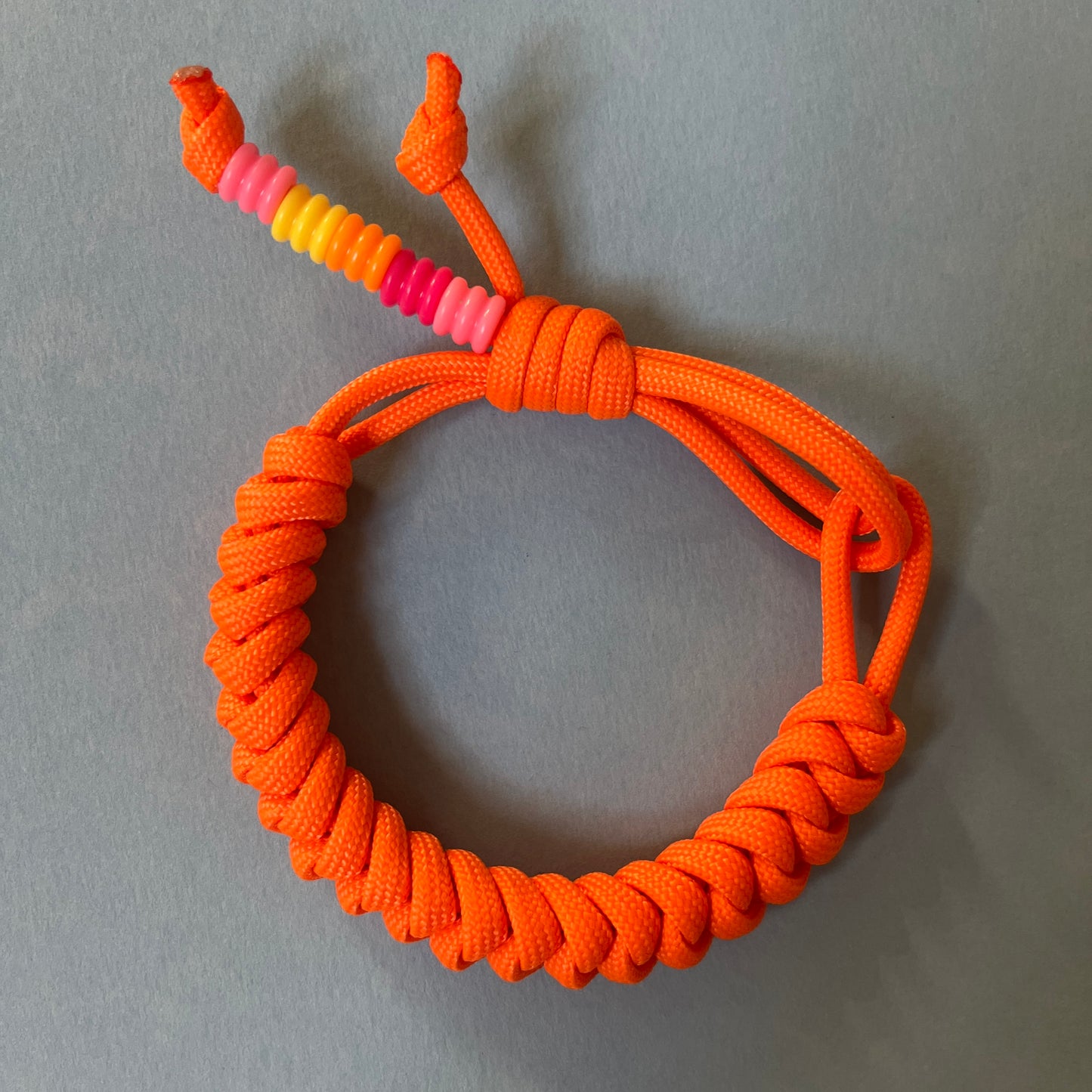 Para cord snake friendship bracelet orange