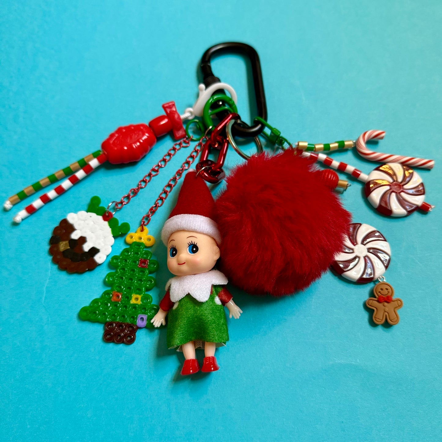 Bag charm and keyring christmas pixie