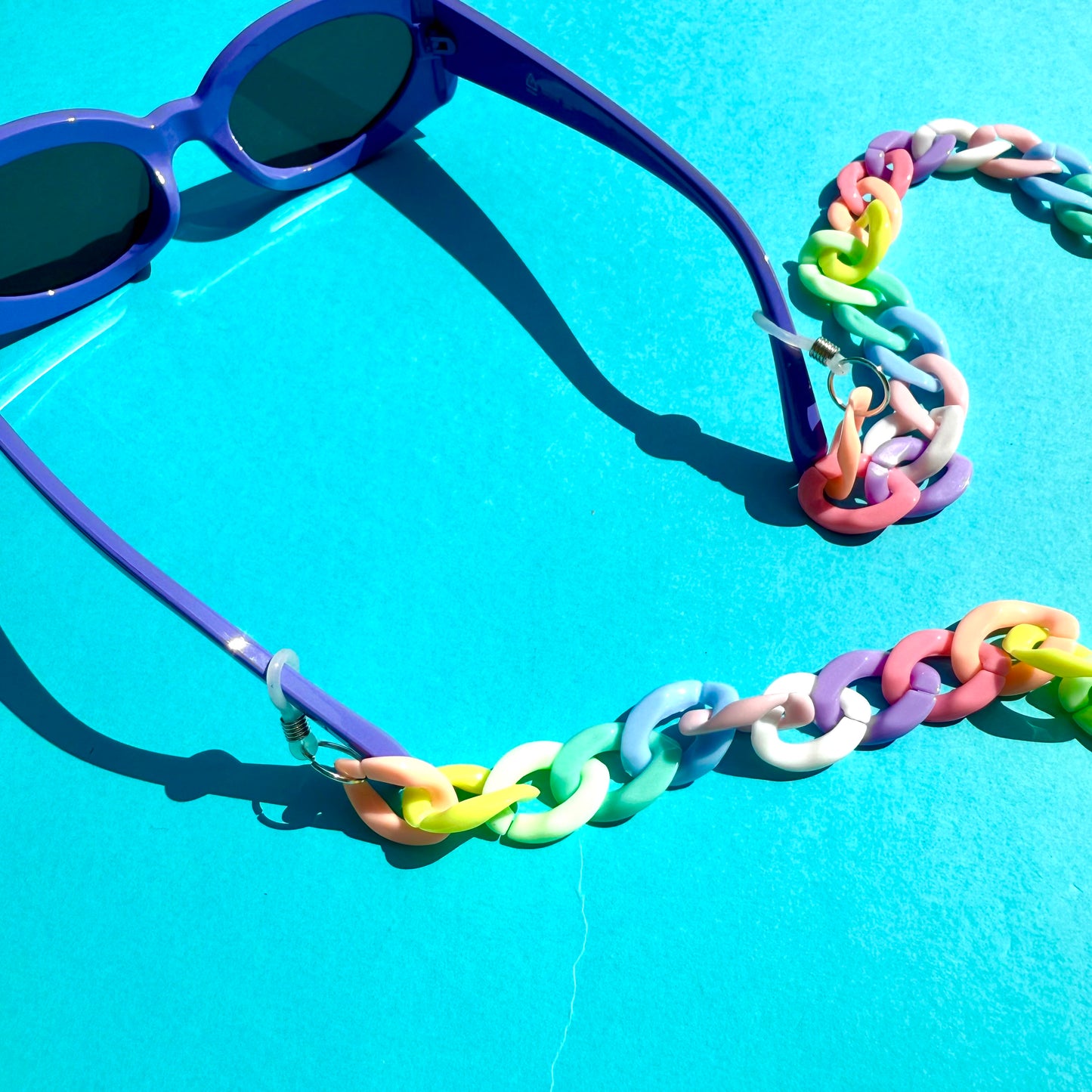 Glasses chain chunky pastel rainbow
