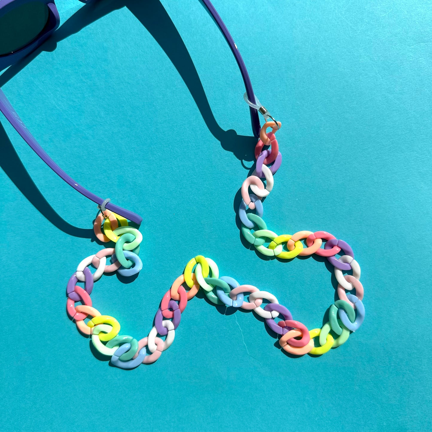 Glasses chain chunky pastel rainbow