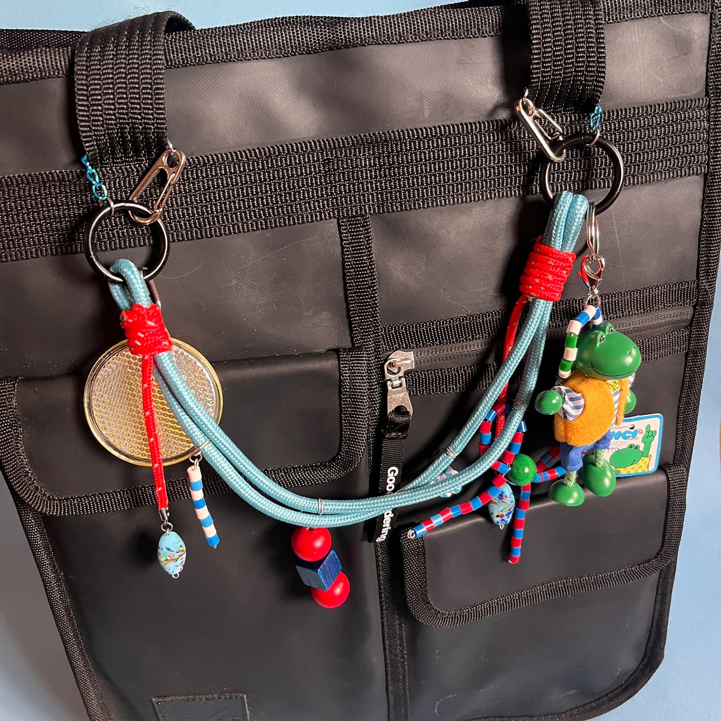 Frog rope bag charm Clowncore