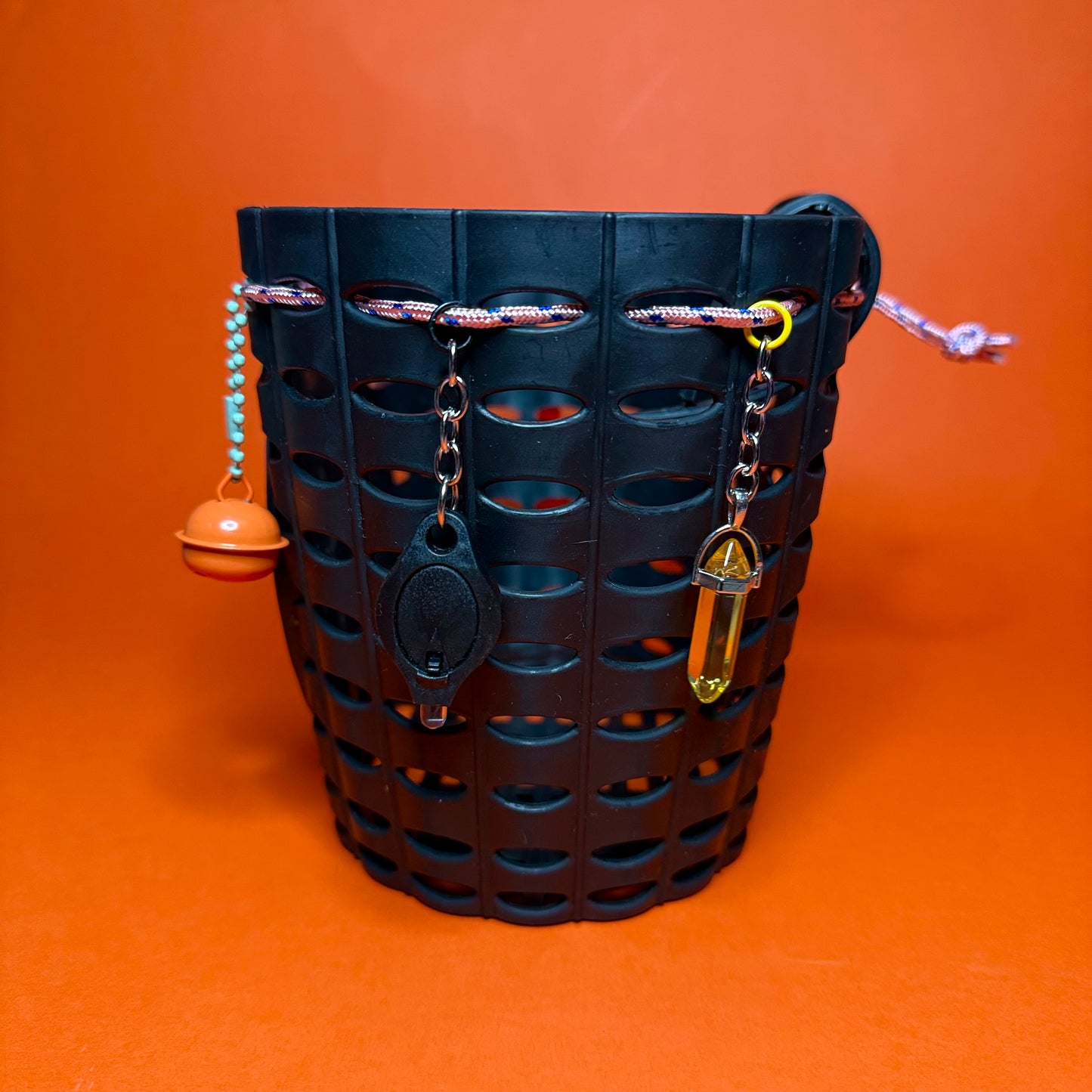 Plastic kids charm bike or scooter basket pink