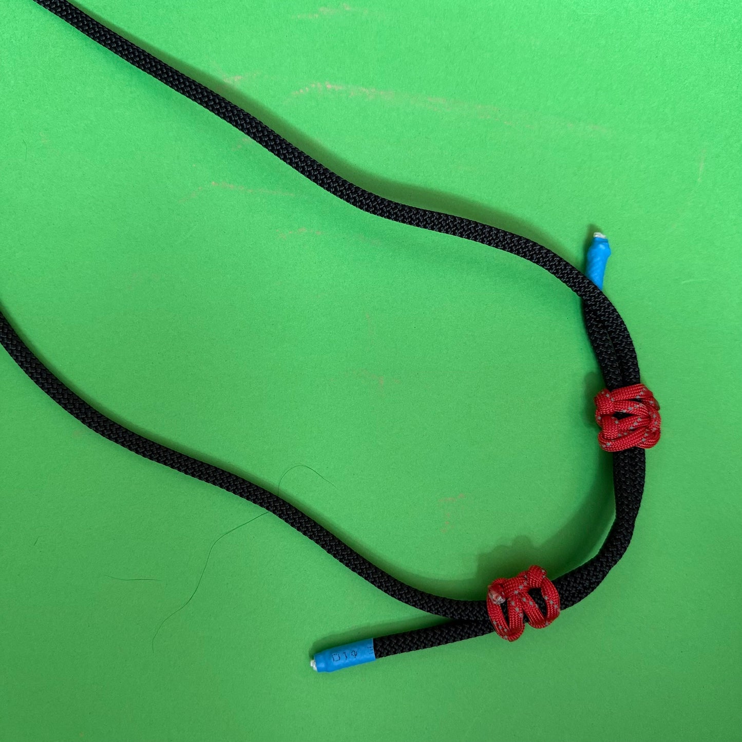 Thick Cord Phone strap lanyard black (red/blue)