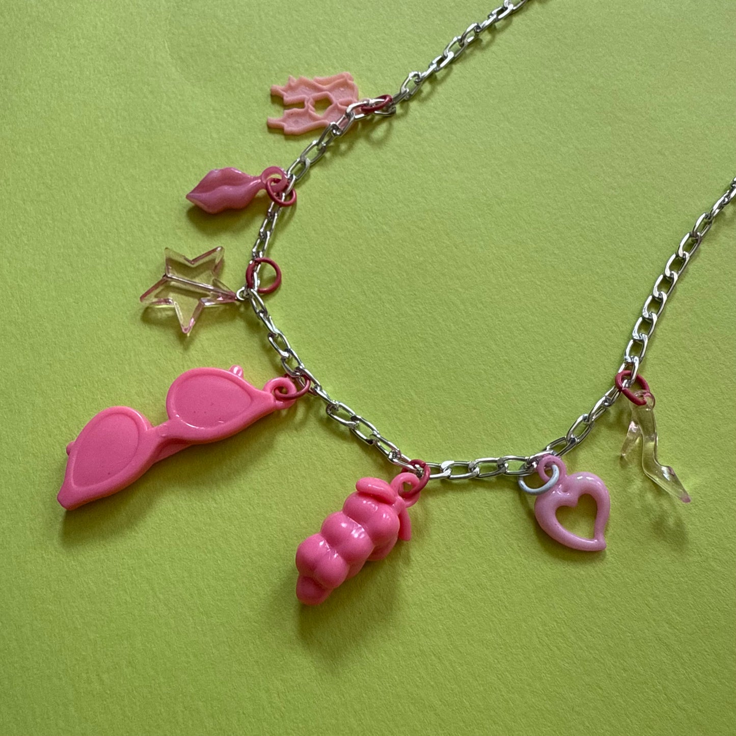 Vintage plastic charm necklace