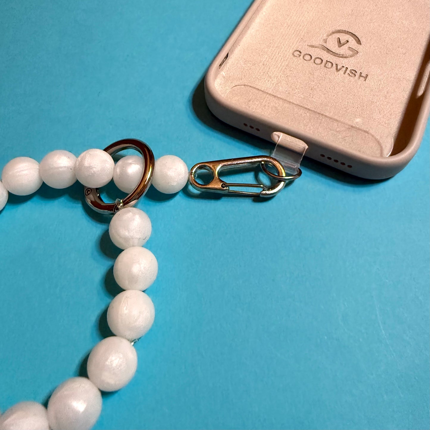 Silicone pearl phone wrist strap lanyard