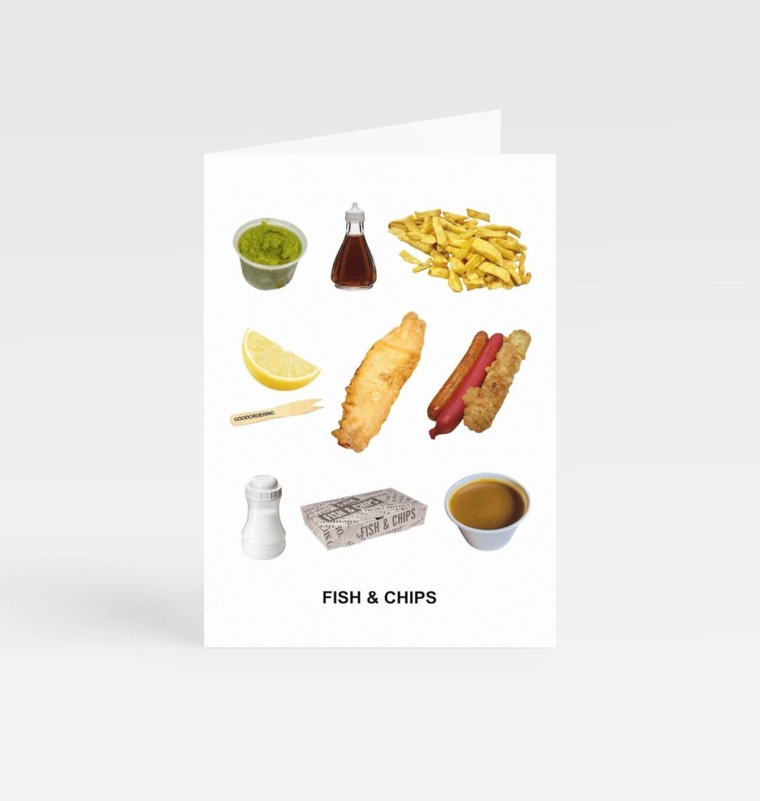 British food greeting card – fish and chips souvenir