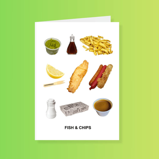 Fish & chips greeting card – British food souvenir