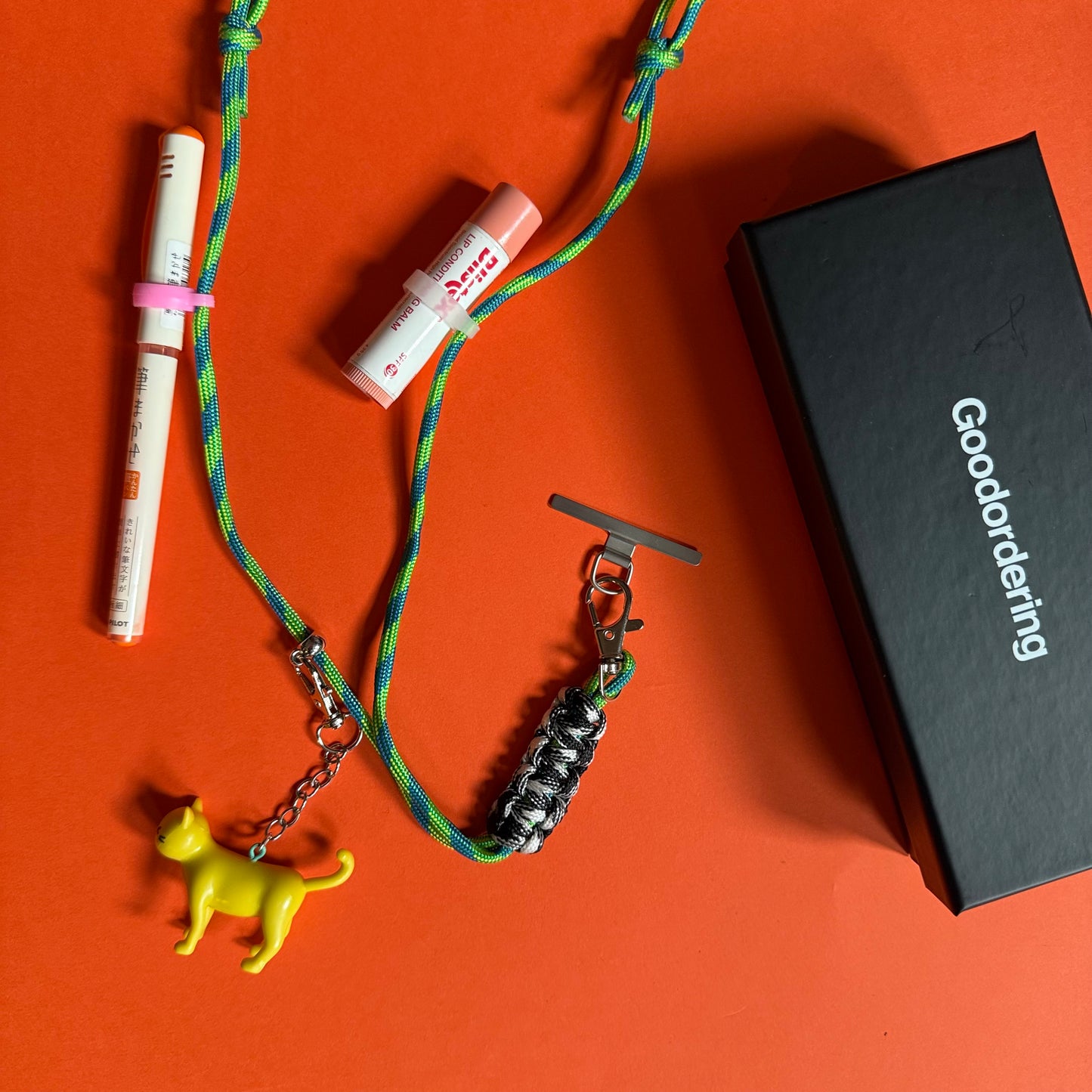 Cord Phone strap with rubber loop holders