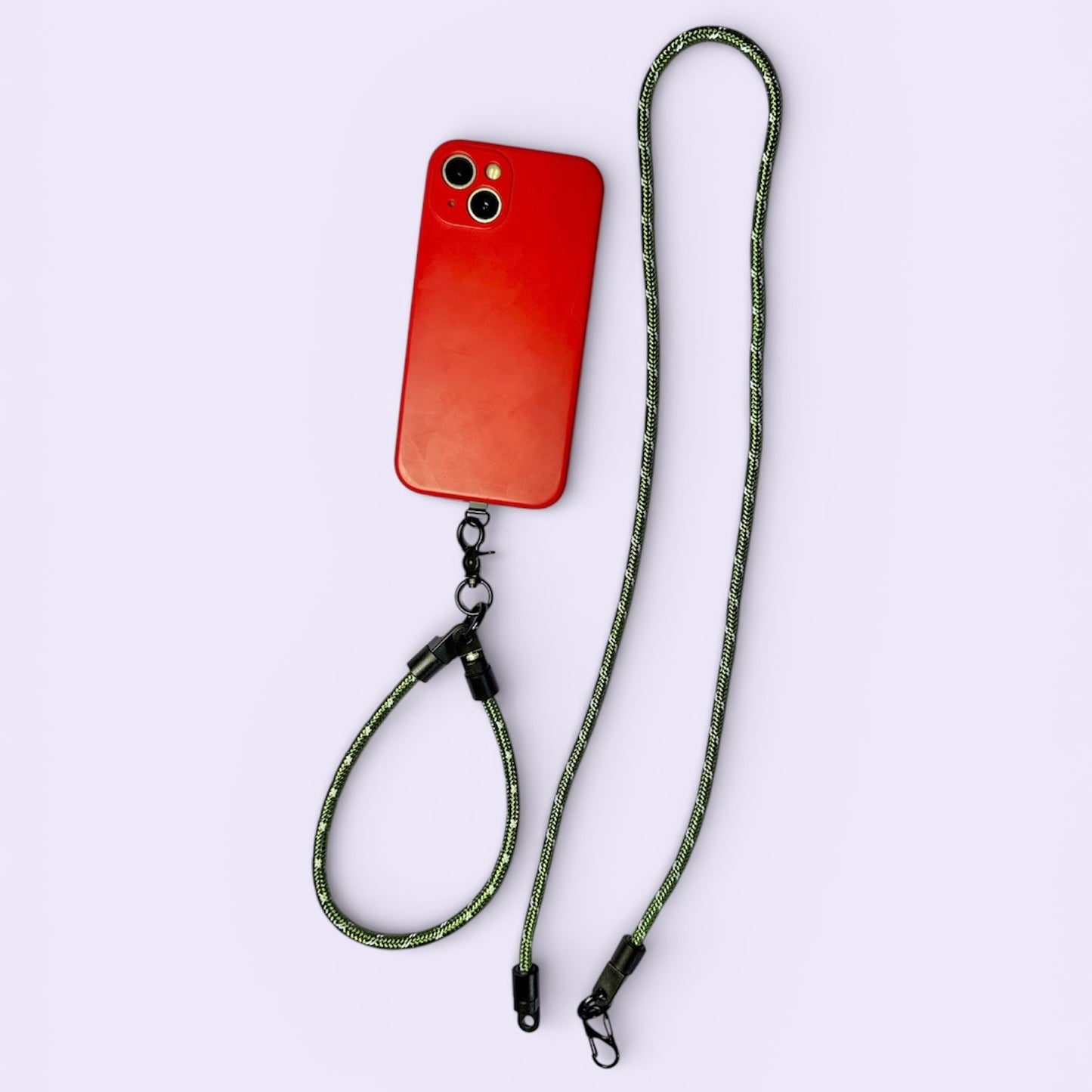 Paracord neck strap / wrist strap convertible lanyard army green