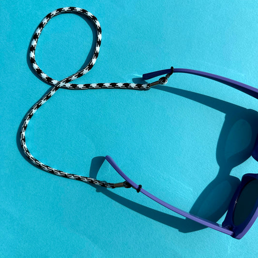 Glasses chain paracord black & whitr