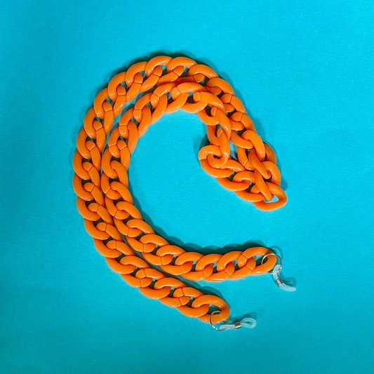Glasses chain chunky orange