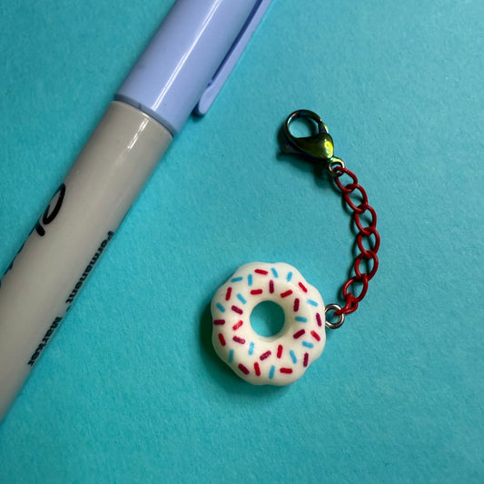 Donut white mini charm