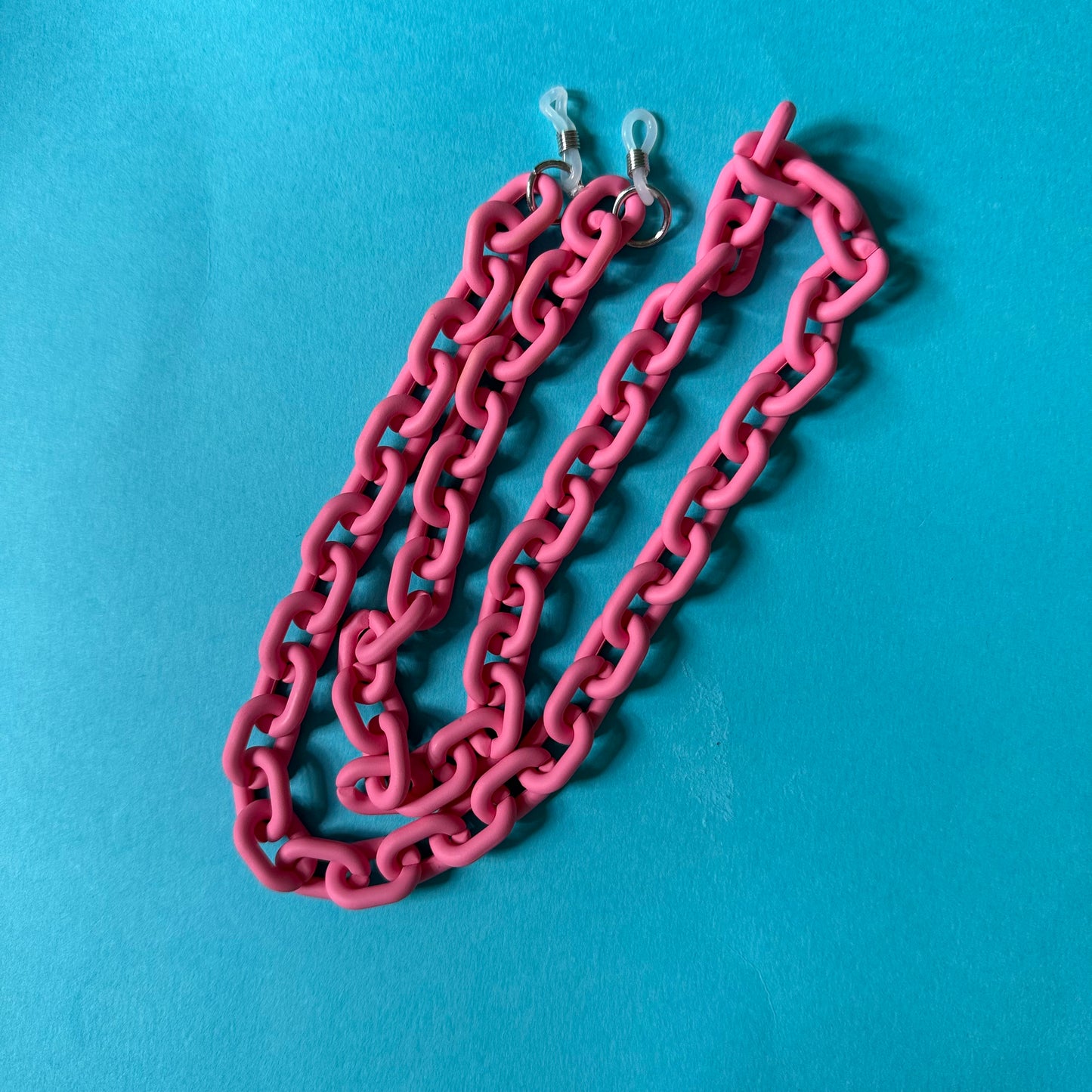 Glasses chain chunky pastel pink